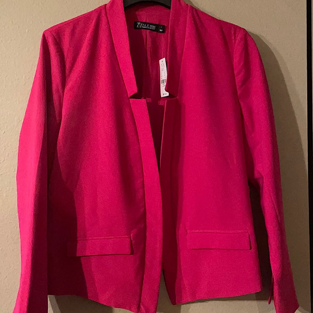 New York & Company lined Fuchsia Blazer with belt Size L